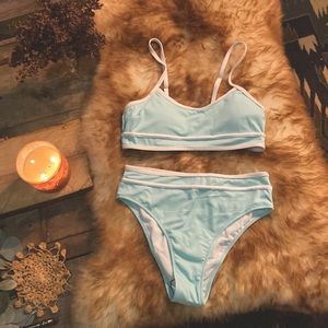 BLUE RIBBED BIKINI - NEW